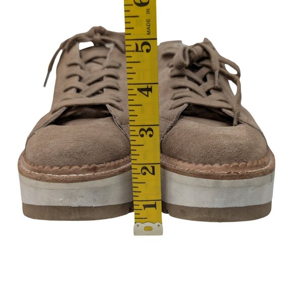 Dolce Vita Suede Toyah Platform Sneakers Womens Tan Brown Lace Up Shoes Size 8 - Picture 10 of 14